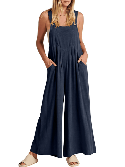 ✨Sleeveless Wide Leg Jumpsuit with Pockets
