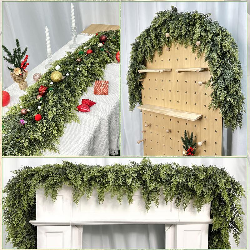💥6 FT Artificial  Cypress Rattan – Real Touch Winter Greenery