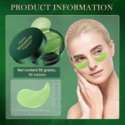 🥑Summer Hot Sale 🔥 Avocado Moisturizing Collagen Eye bagMask,60pcs/set