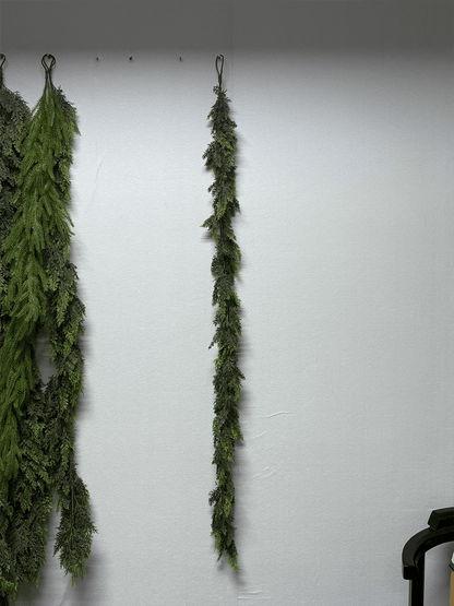 💥6 FT Artificial  Cypress Rattan – Real Touch Winter Greenery