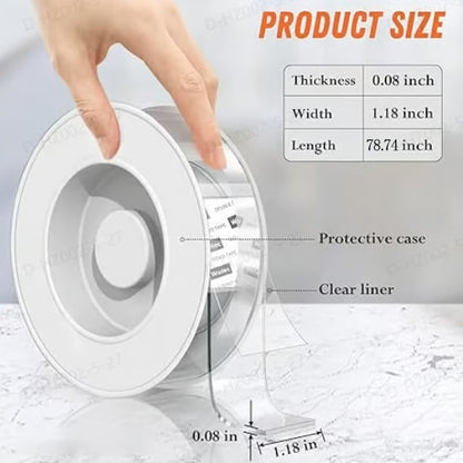 ✨Extra Large Double Sided Tape  , Clear & Tough Nano Tape, Multipurpose Mounting Tape