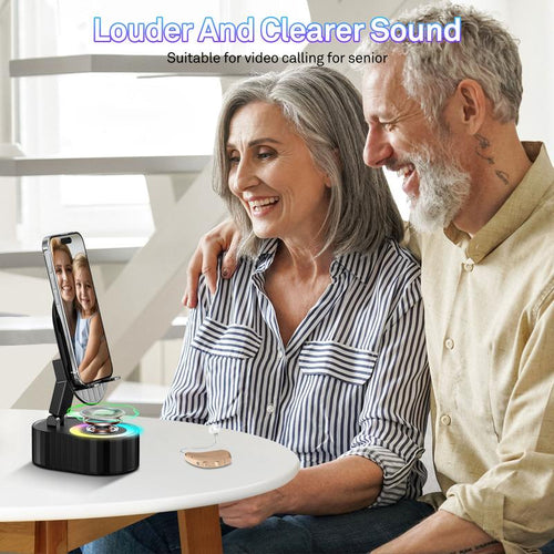 💥🔥2025 Upgraded Cell Phone Stand with Induction Speaker/Power Bank/Atmosphere Light