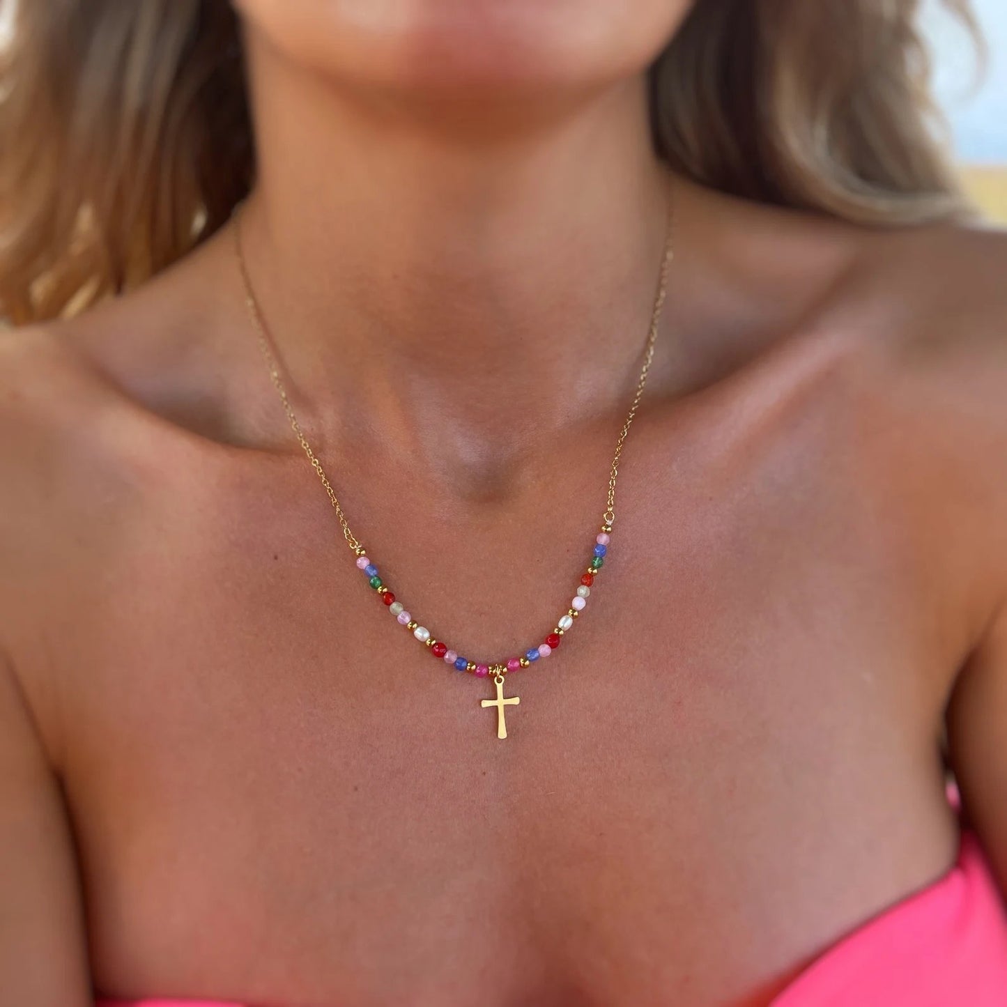🔥Beaded Cross Necklace — The Best Gift🎁