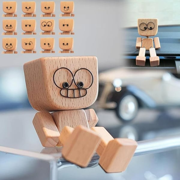 🔥Charming Little Wooden Figure That Sways with 12PCS Magnetic Expressions