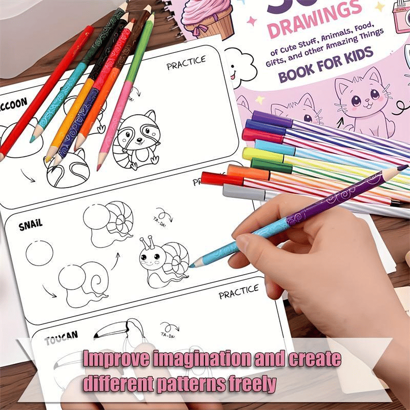 📚🎨How To Draw Anything: 300 Drawings of Adorable Things, Animals, Food, Gifts, and other Amazing Items, Book For Kids💕