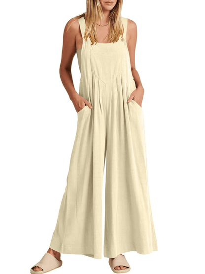 ✨Sleeveless Wide Leg Jumpsuit with Pockets