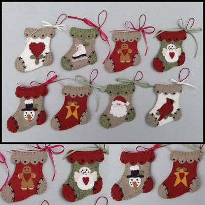 Pre-Cut Wool Blend Felt Holiday Hearts Ornament Kit