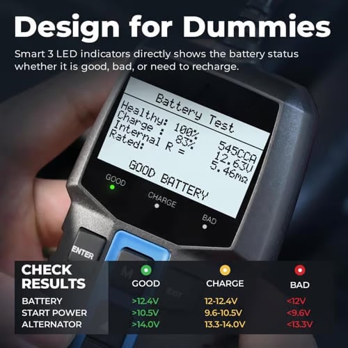BT100 Car Battery Tester 12V Load Tester