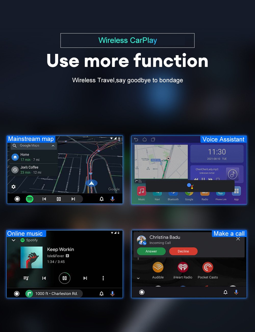 Wired to wireless Carplay wireless transmission adapter
