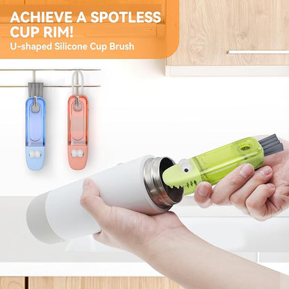 ✨3-in-1 Crocodile Brush 🐊  Deep Cleaning for Narrow Cup Lids & Tableware Gaps 🧼