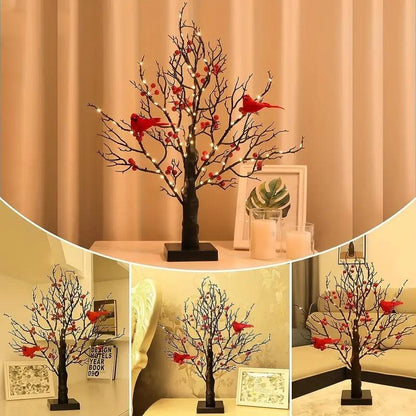 🐦Vintage Glowing Tree with Cardinals