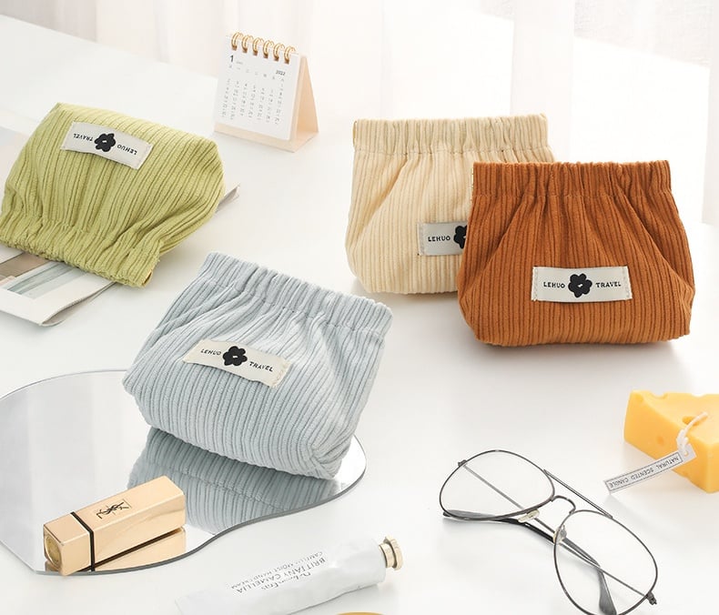 Corduroy Elastic Hair Tie Organizer