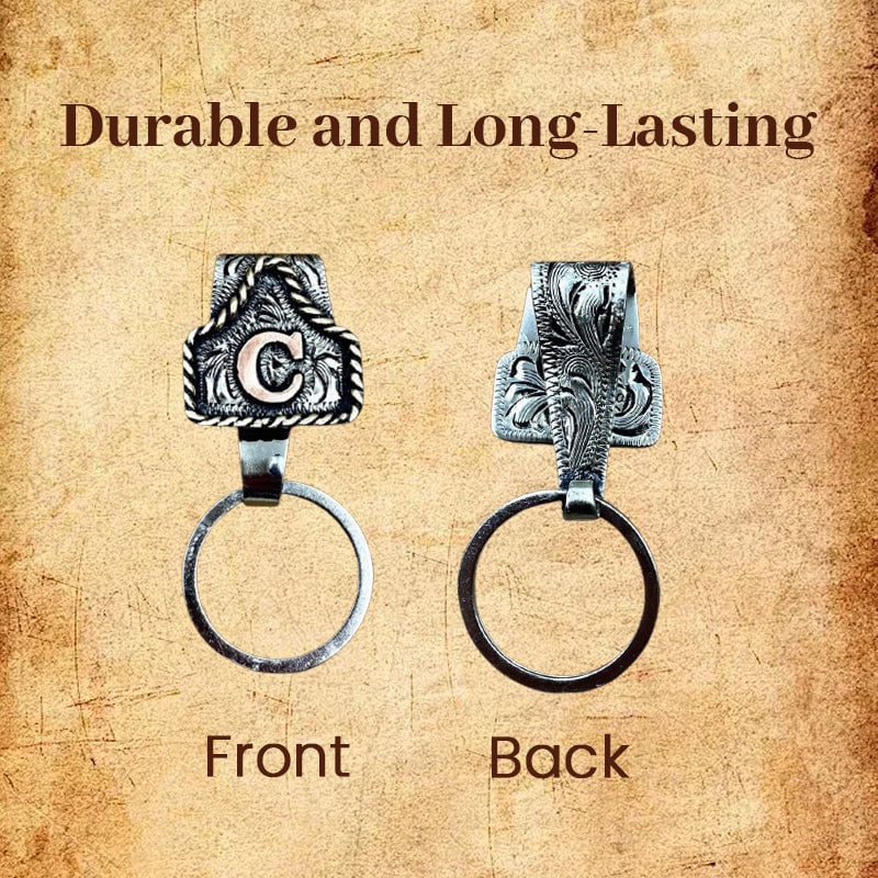 Handmade Cow Tag Belt  Key Holder with Custom Initial.(⏰Limited Quantities Available)