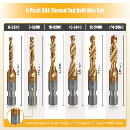 🔥3 In 1 Spiral Tap Hex Shank Drill Bit Set