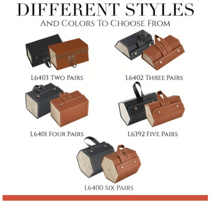 Multiple Glasses Leather Storage Case