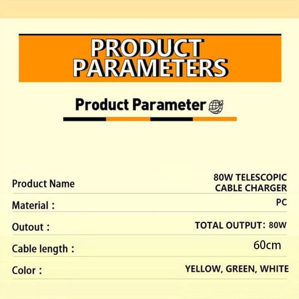 🎁✨3 in 1 Charger Retractable 80W MAX Fast