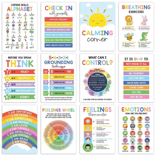 ❤️12 Pcs Calming Corner Posters