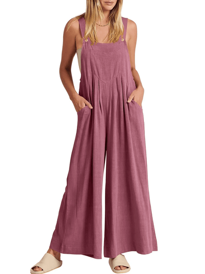 ✨Sleeveless Wide Leg Jumpsuit with Pockets