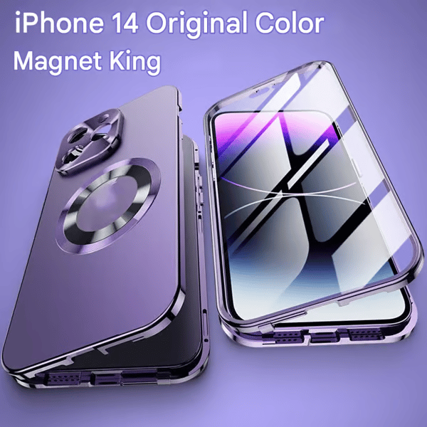 Double-sided magnetic phone case