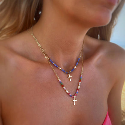 🔥Beaded Cross Necklace — The Best Gift🎁