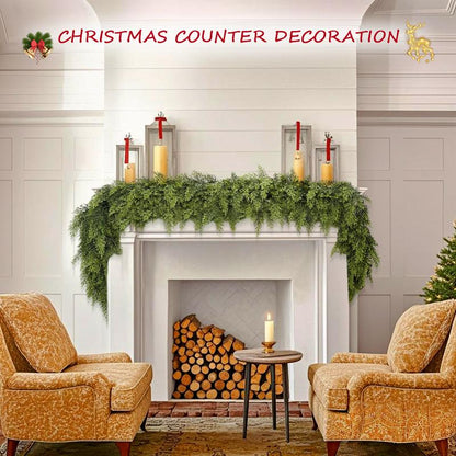 💥6 FT Artificial  Cypress Rattan – Real Touch Winter Greenery